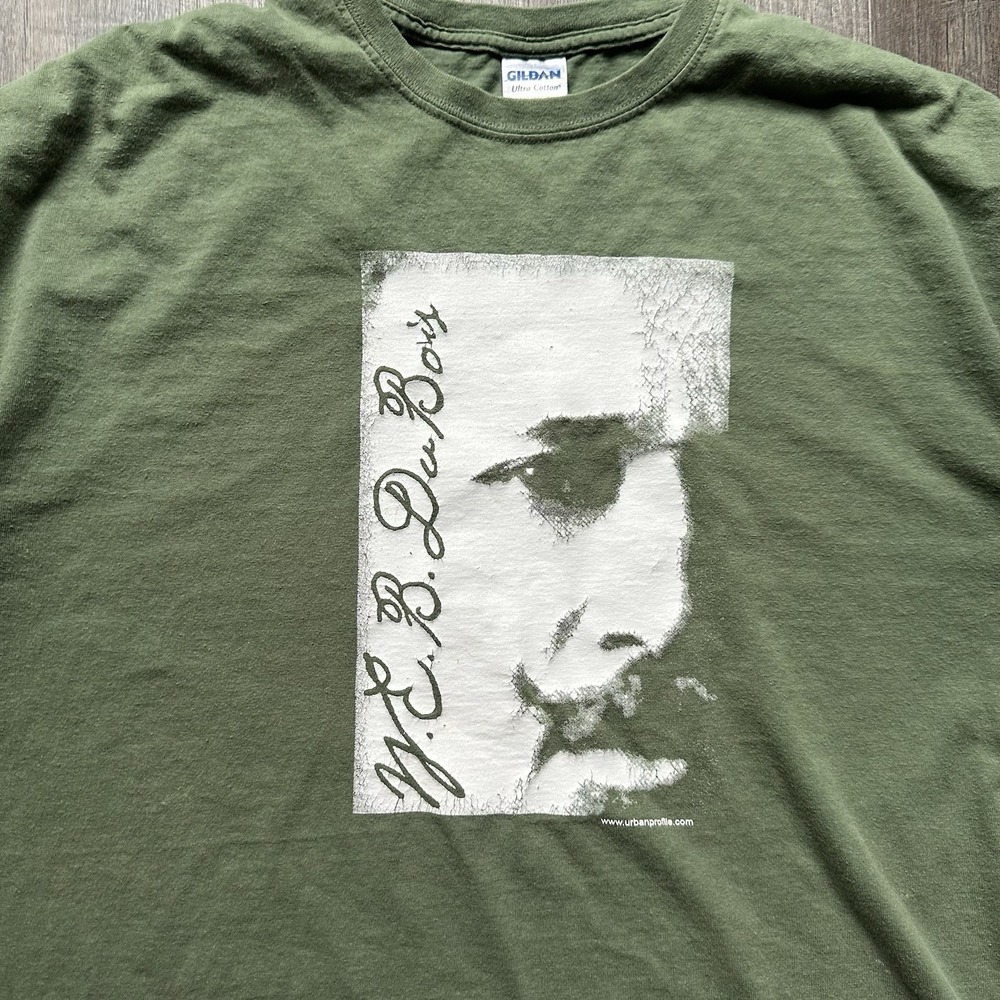 Vtg Gildan Adult 3XL Olive Green T Shirt Web Du Bois BLM MLK Black History Tee